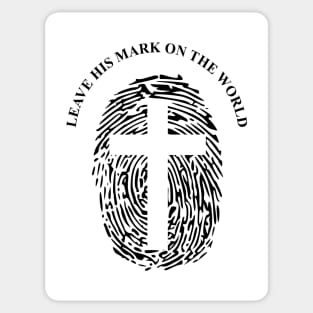Jesus-christ-team jesus- religious - gift - cross fingerprint Sticker